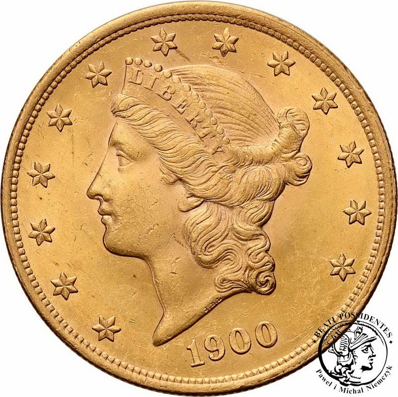 USA 20 dolarów 1900 Philadelphia st.1